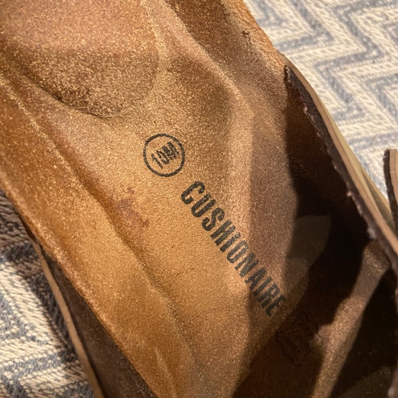 CUSHIONAIRE Lane Tan Double Buckle Cork Footbed Sandals – Size 10 - Picture 5 of 9